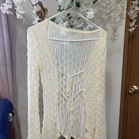 Elegant Cream Swim Coverup - Picture 1 of 6